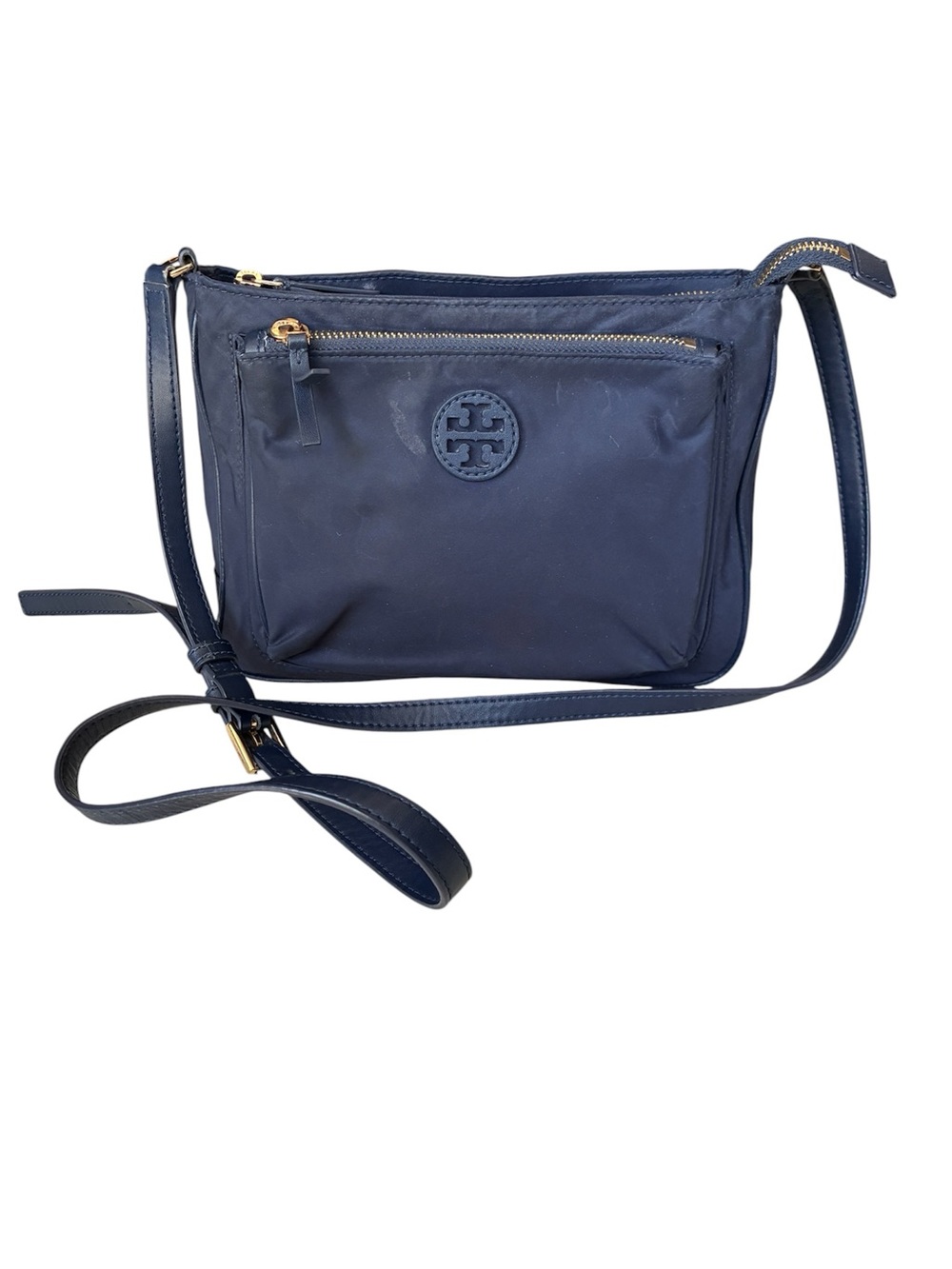 Tory Burch Navy Nylon Crossbody Bag Gold Hardware